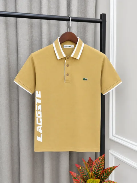 Lacost Khaki Premium Imported Front Design Polo T-Shirt with Box Packing(1585)