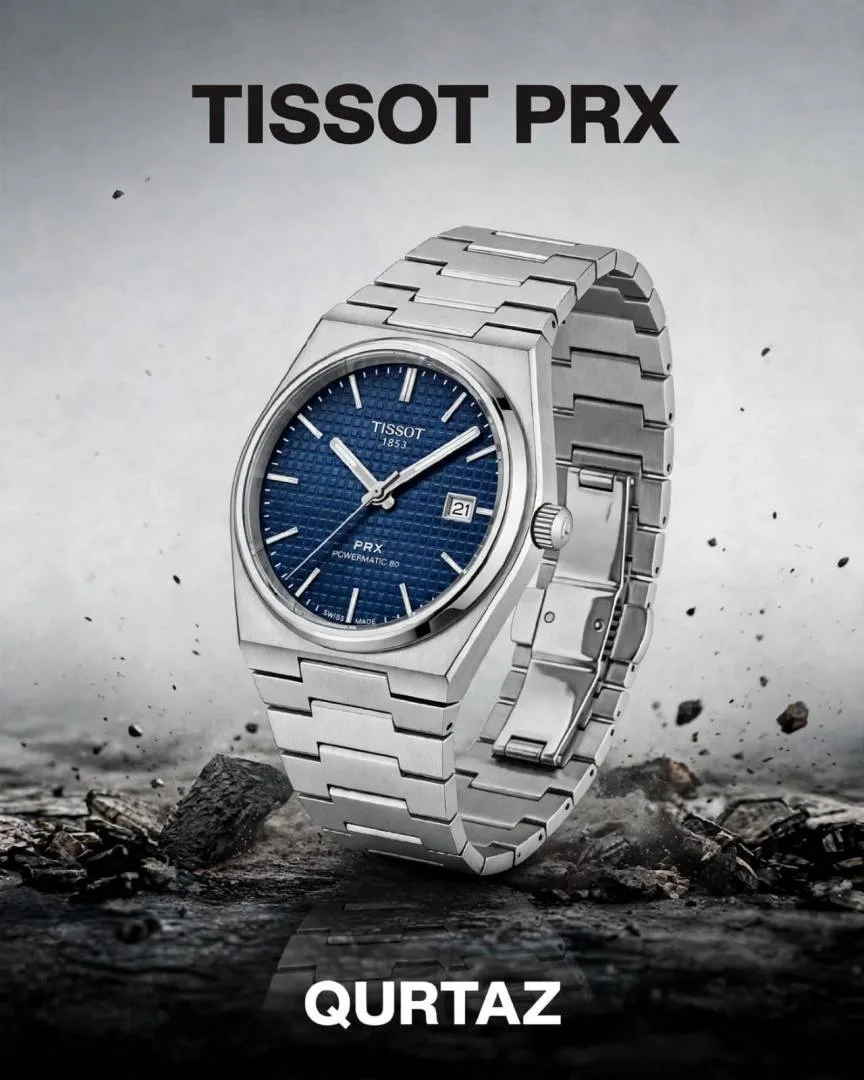 Tisot 1853 Prx Powermatic Quartz silver blue checks