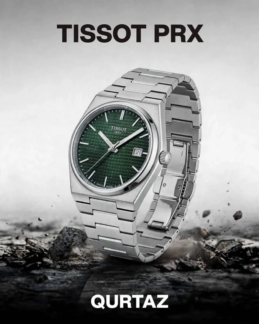 Tissoo_t 1853 Prx Powermatic Quartz silver green checks