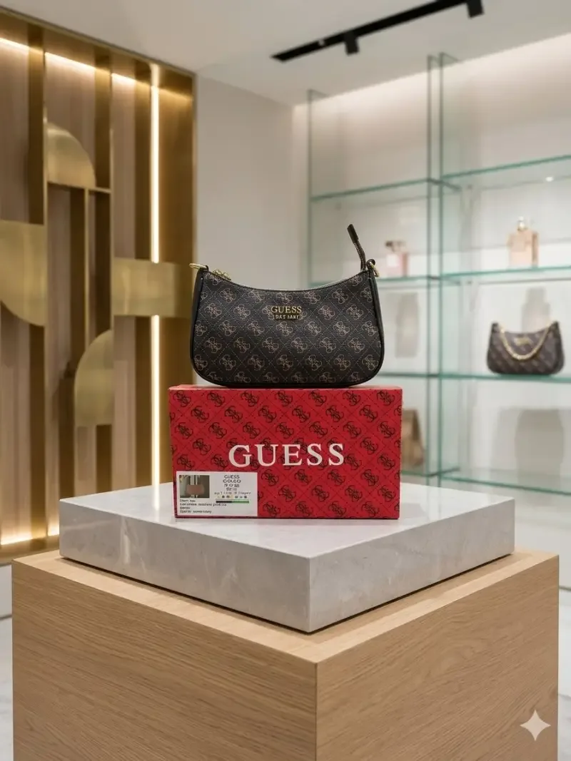 G/UESS_ Teri Logo Shoulder Bag With Box premium quality