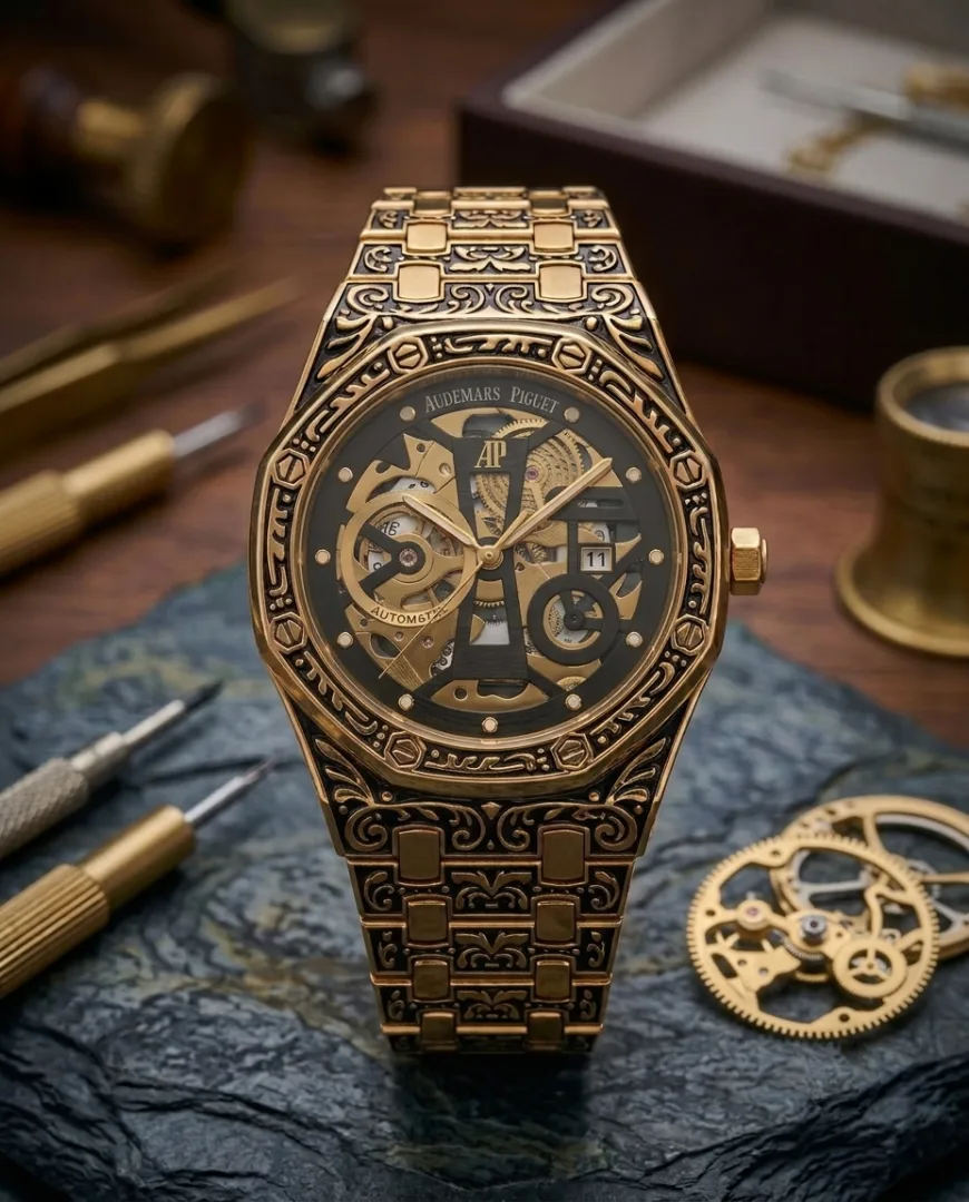 Audemar Piguet Royal Oak Vintage Gold Black Dial