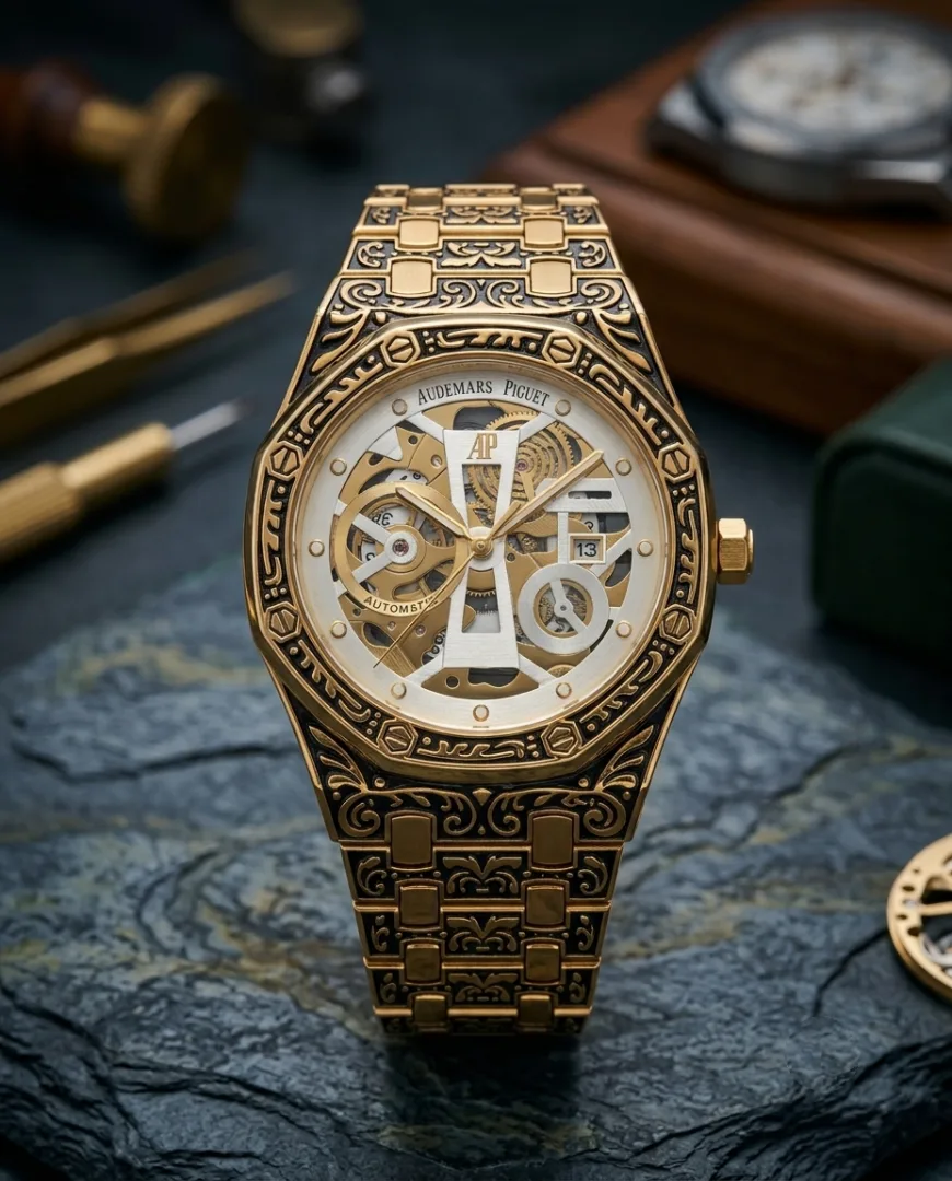 Audemar Piguet Royal Oak Vintage Gold White Dial