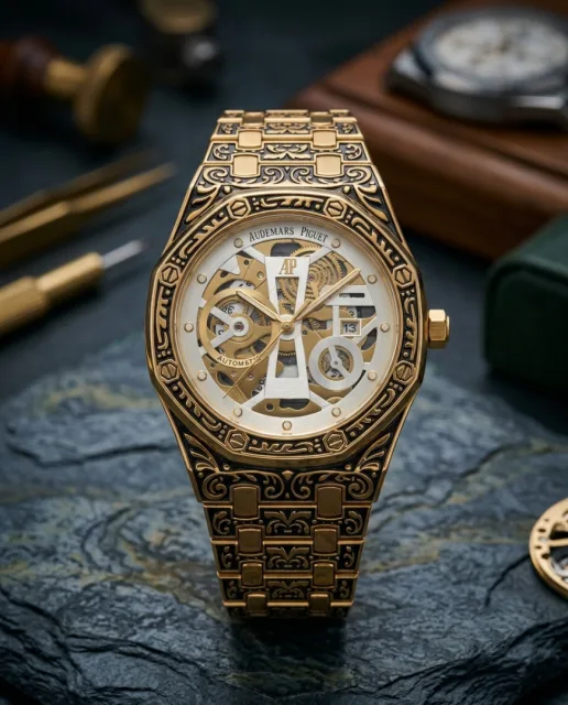 Audemar Piguet Royal Oak Vintage Gold White Dial