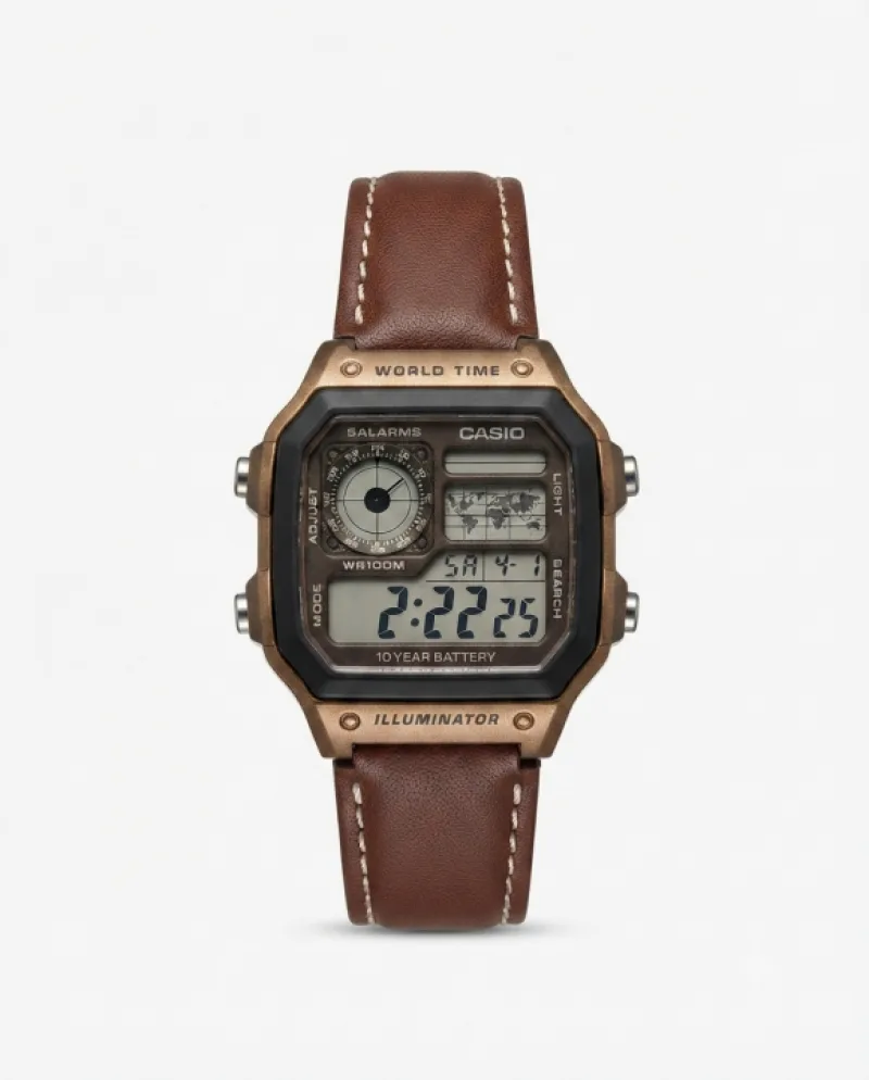 Casio AE-1200 Illuminator Brown Leather