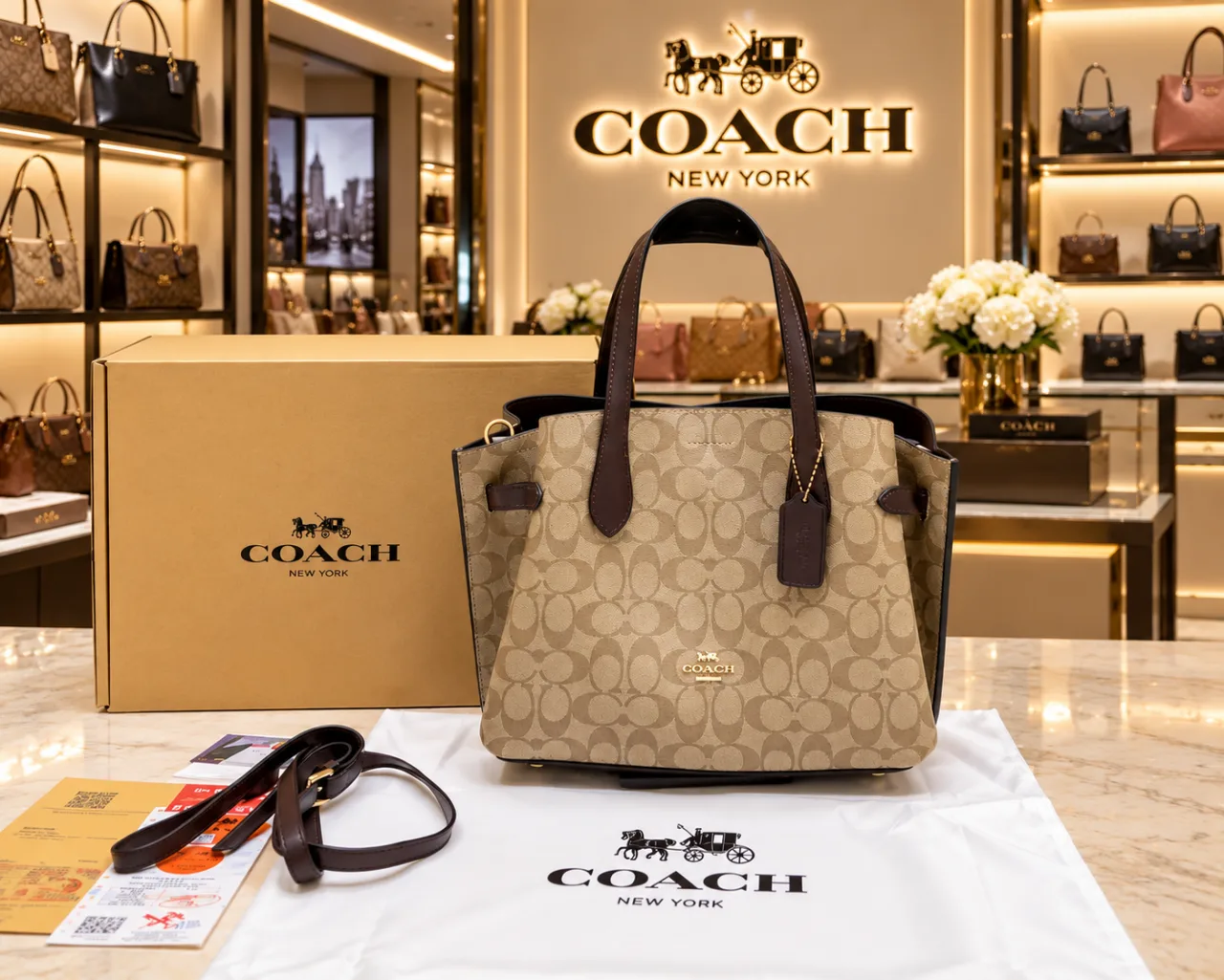 Coatch Hanna CarryAll Medium Satchel Bag With Original Box & DustCover 6909