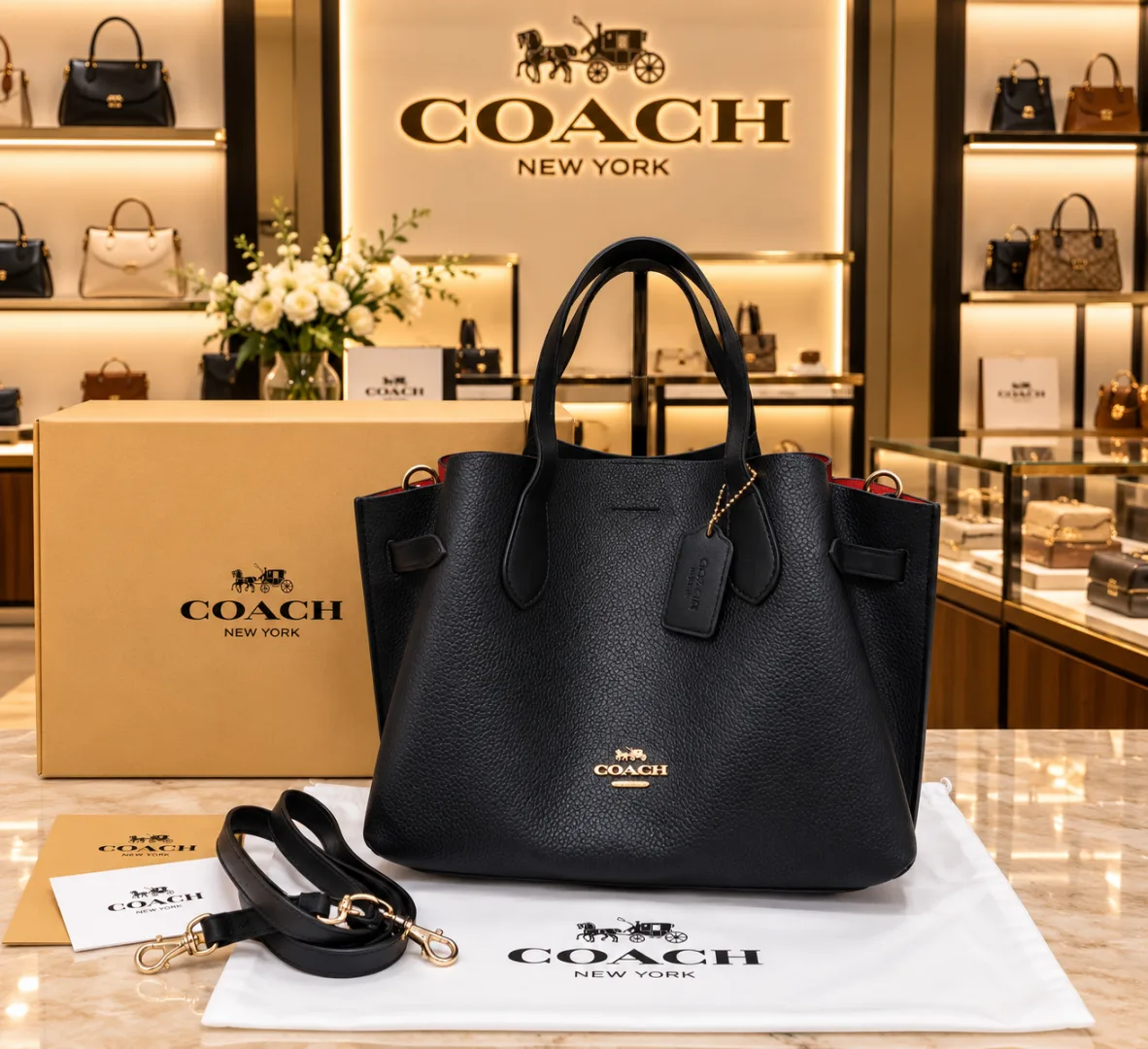 Coatch Hanna CarryAll Medium Satchel Bag With Original Box & DustCover 6907