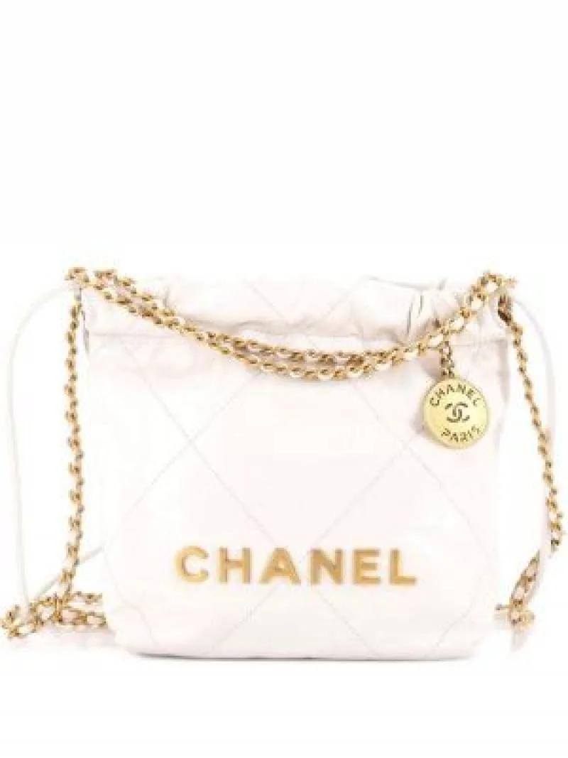 Chane pre owned 22 Chain Hobo Quilted Calfskin Mini crossbody bag with box 6619