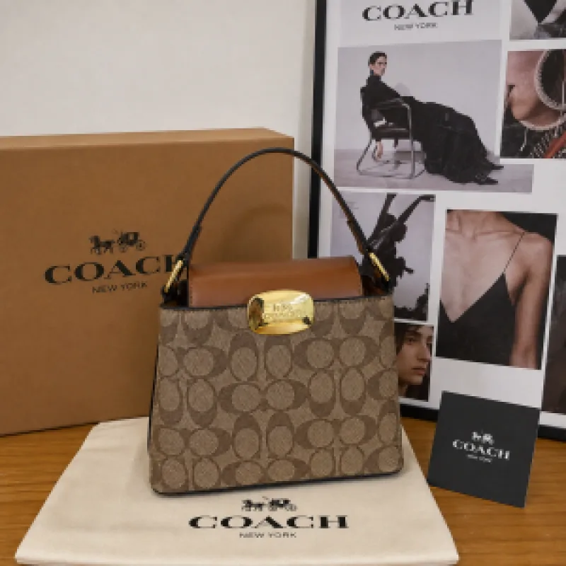 Coac mollie signature bucket bag with extra long sling and carry bag & OG box 6612