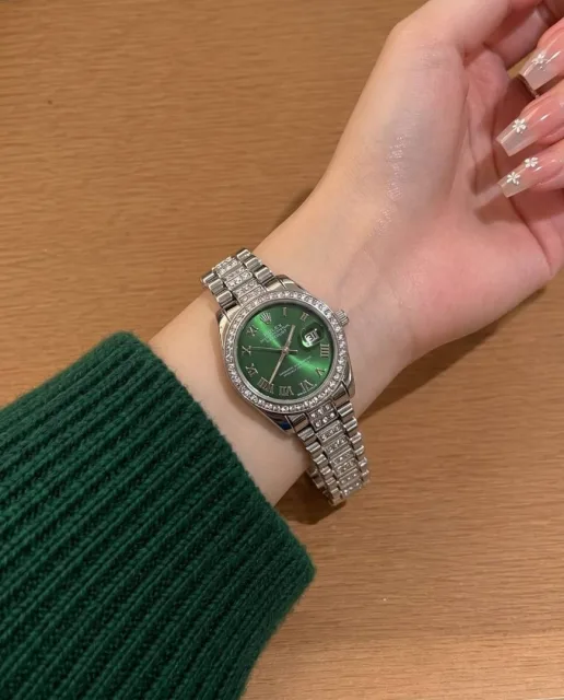 Rollex Date Just Ladies Green