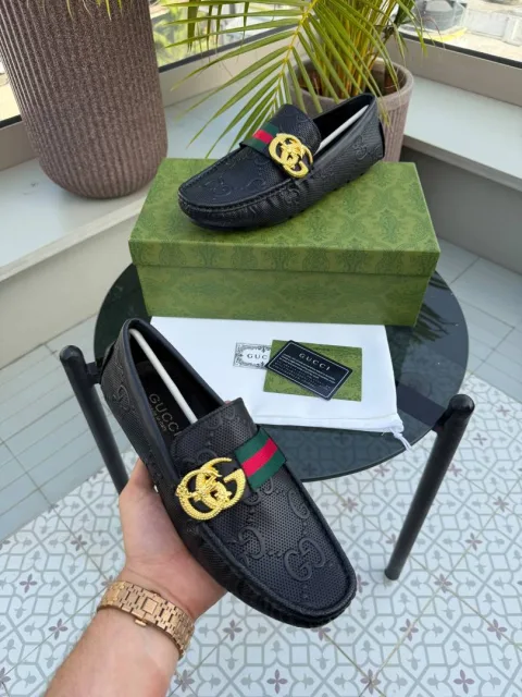 Guchi GG Web Premium Loafers Surplus Leather Quality With All Accessories Hx012