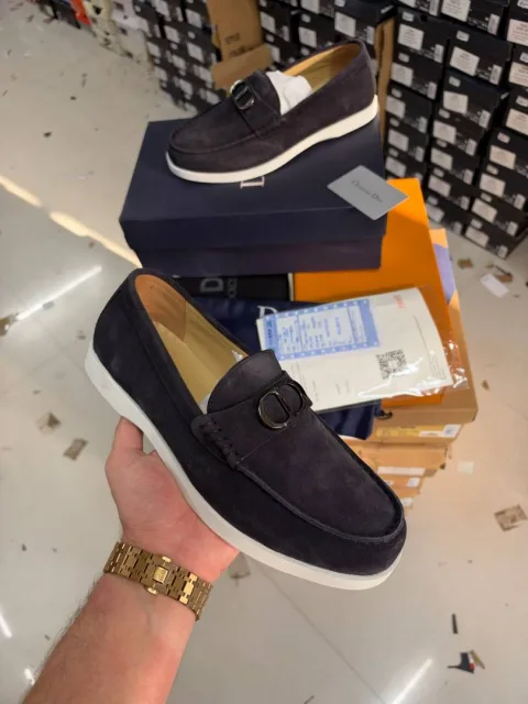 Diyor Granville Premium Loafers Black Grey Suede Calfskin Surplus Quality With All Accessories 0018