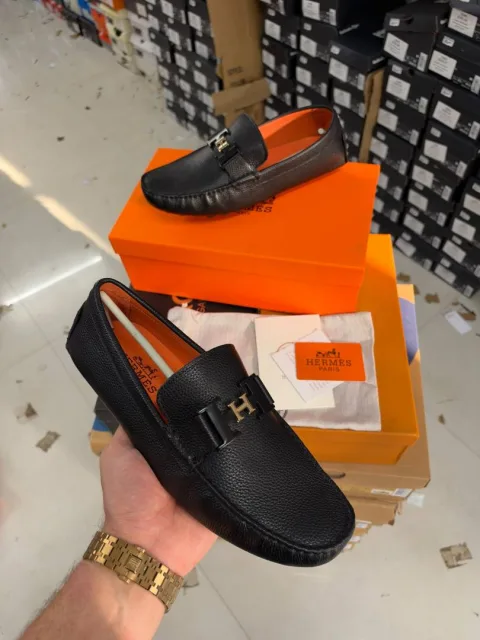 Hermez Small Buckle Premium Loafers Surplus Leather Quality With All Accessories Hx006