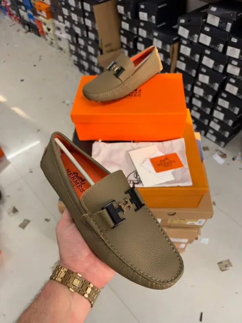 Hermez Small Buckle Premium Loafers Surplus Leather Quality With All Accessories Hx007