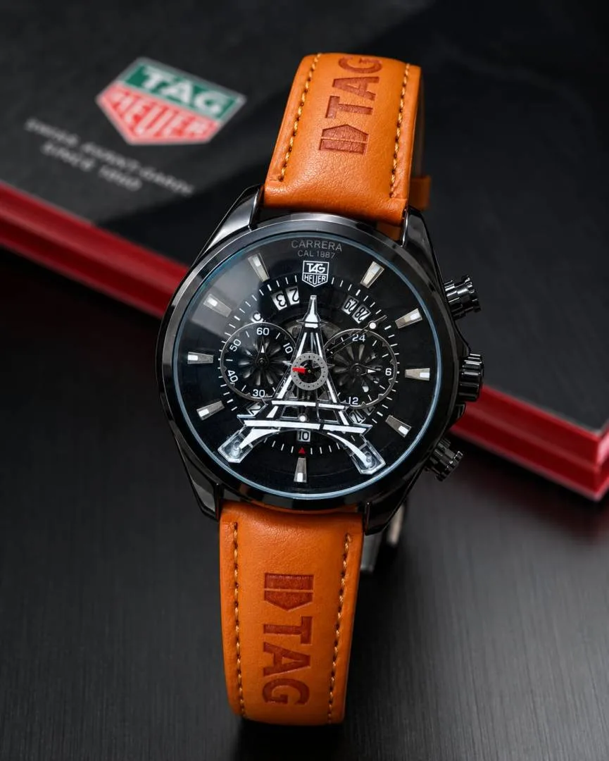 Tag Heuee_r Carrera Paris EiffelTower Leather Brown-Black