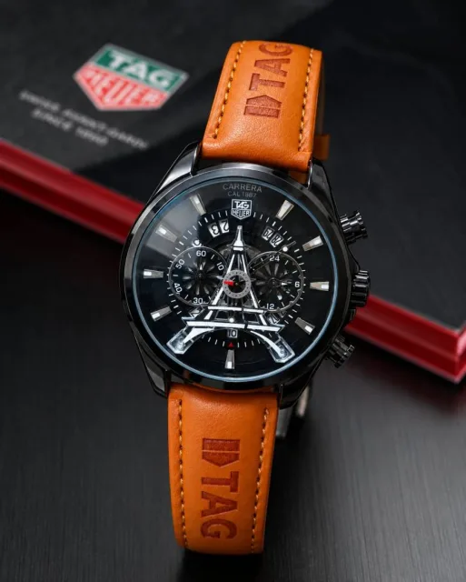 Tag Heuee_r Carrera Paris EiffelTower Leather Brown-Black