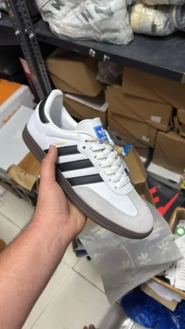 ADID SAMBA WHITE BLACK SUEde for men
