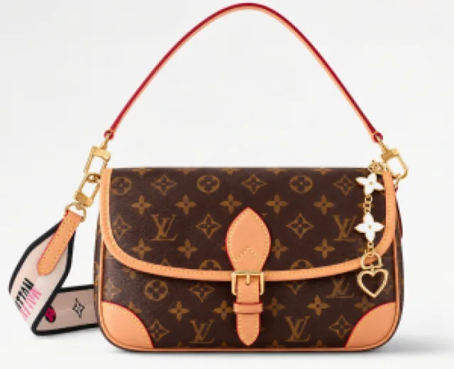Loius Vutton Diane Monogram Handbag with Box & Decorative Hanging Charms 5293
