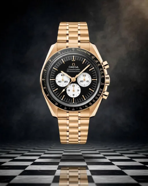 Omegg_a Speedmaster Moonwatch Professional Co-Axial Master Chronometer Chronograph gold black