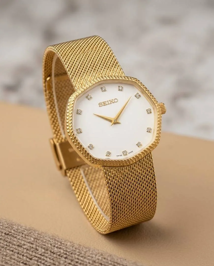 Seiko Slim Unisex Gold White