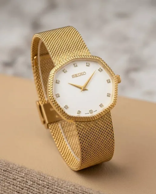 Seiko Slim Unisex Gold White