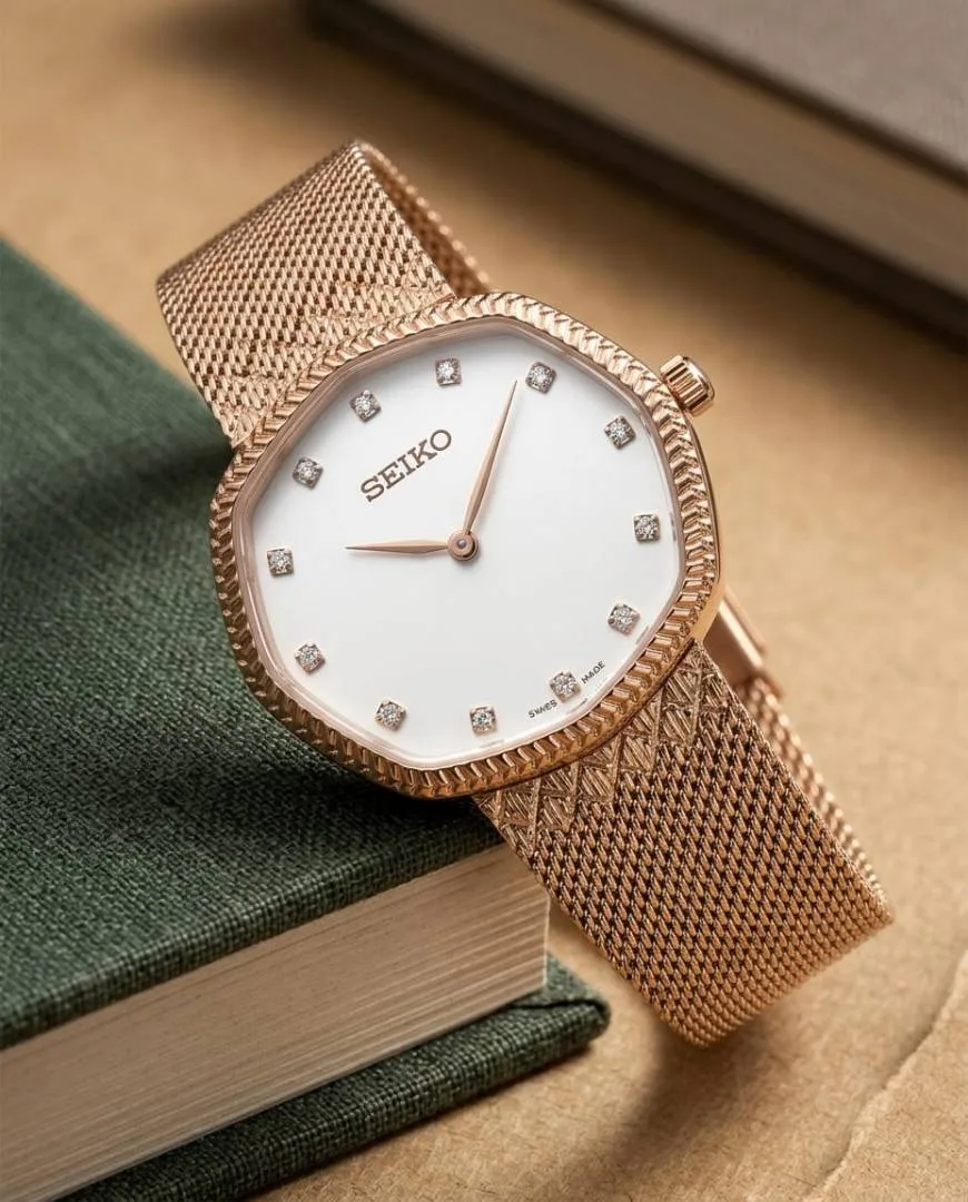 Seiko Slim Unisex Rose-Gold White