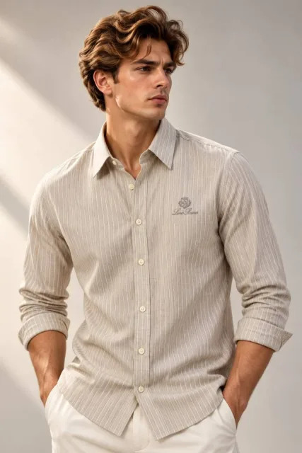LORO PIANA Premium Quality Store Article Linen Shirt GZ_0589