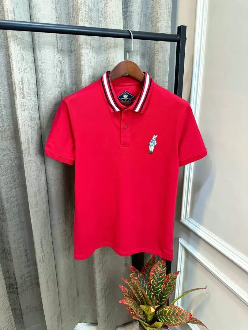 Rar_e Rabbit Red Premium Imported Classic Polo T-Shirt(1459)
