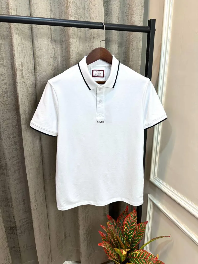 Rar_e Rabbit White Premium Imported Classic Polo T-Shirt(1458)