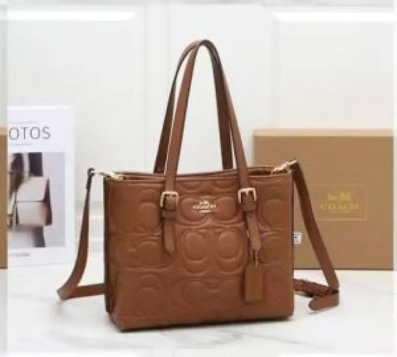 Coatch Maggie Pebbled Leather Top Handle Crossbody Bag With Magnetic Box Including 5058