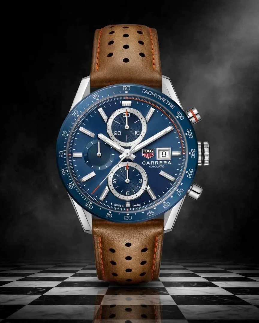 Tag Heuee_r Carrera Caliber 17 brown and blue