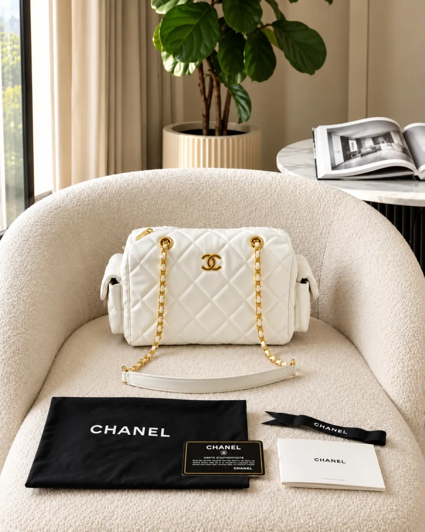 CHENNEL BOWLING QUILTED HANDBAG WITH BOX 6670