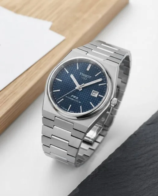 Tissoo_t 1853 PRX Textured Silver Blue Dial