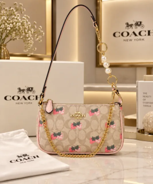 COAC Nolita Classy Flowe Patch Sling Bag With box 6291