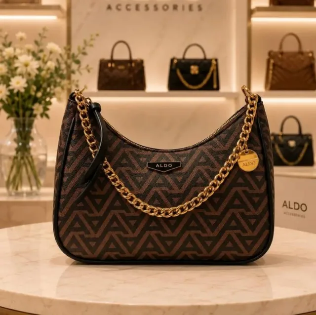 Auldo Maricar Signature Monogram Medium Hobo Bag With Ogbox Dustbag sling Chain & 2 belts Model no 720