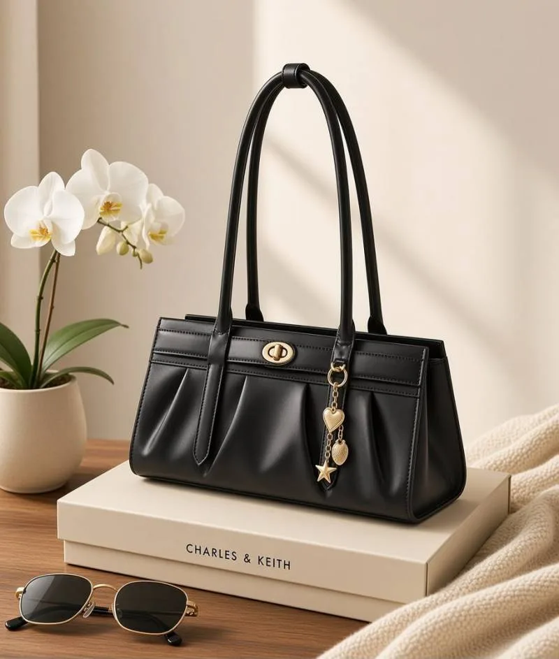 Charls & keith Gwynne Medium Leather Shoulder Bag 6860