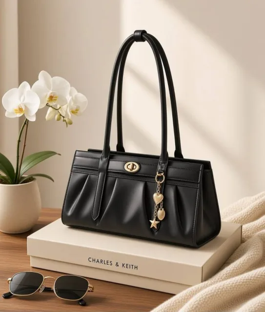 Charls & keith Gwynne Medium Leather Shoulder Bag 6860