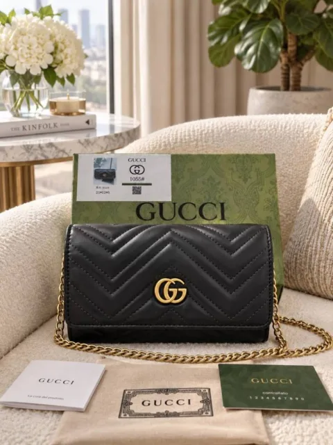 Guchi marmont flap sling bag with box 6852