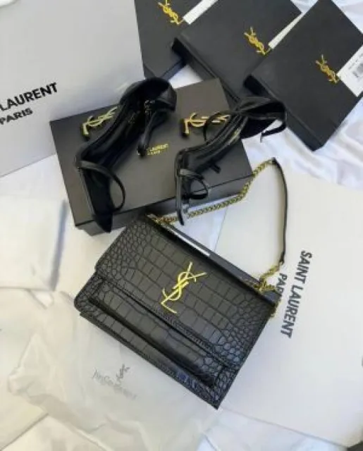 ysl crocodile-embossed leather shoulder bag with Dust Cover premium quality