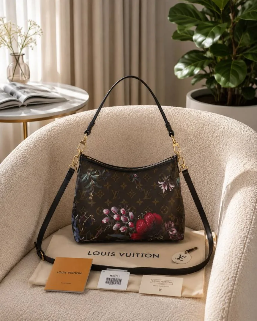 LOIUS VUTTON LV HOBO WITH FLOWER CHARM WITH BOX 6654