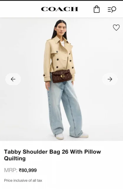 Coacch Tabby 26 pillow Quilting Leather Shoulder Bag With Ogbox Dustbag Etc Model 697