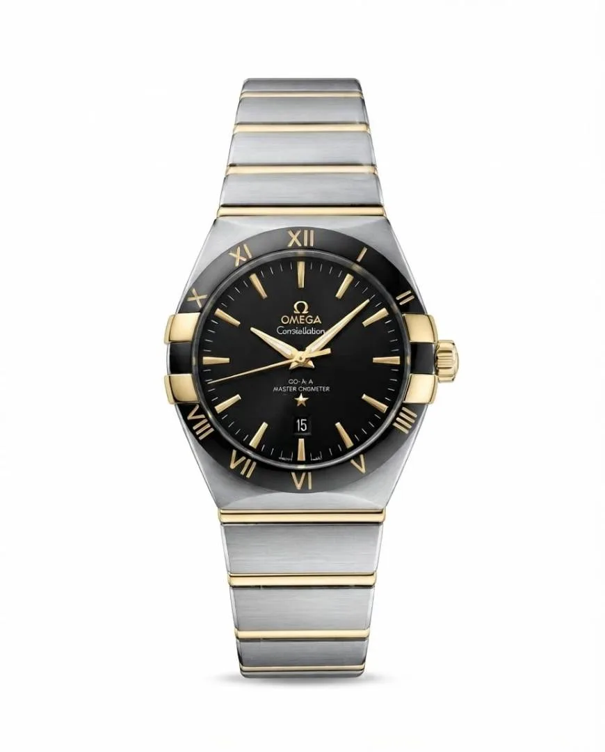 Omegg_a Constellation Co-Axial Chornometer Two Tone Black Dial