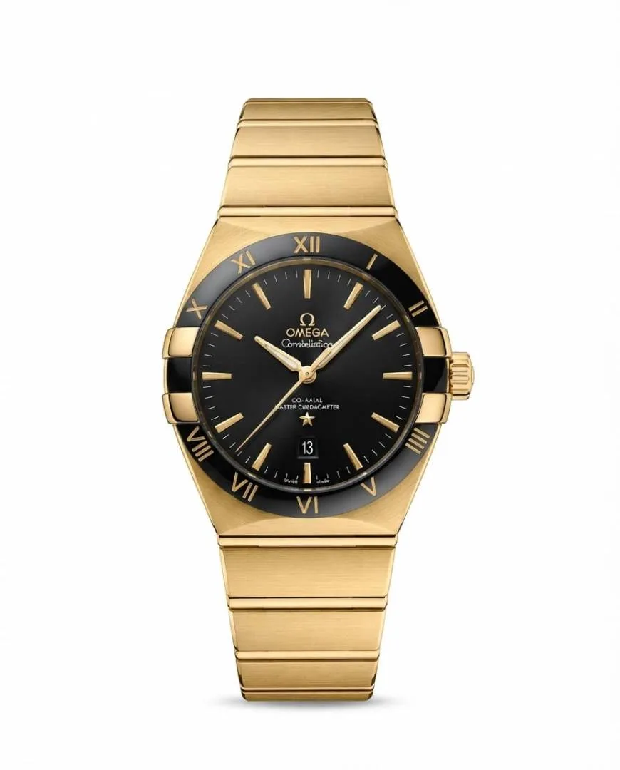 Omegg_a Constellation Co-Axial Chornometer Gold Black Dial