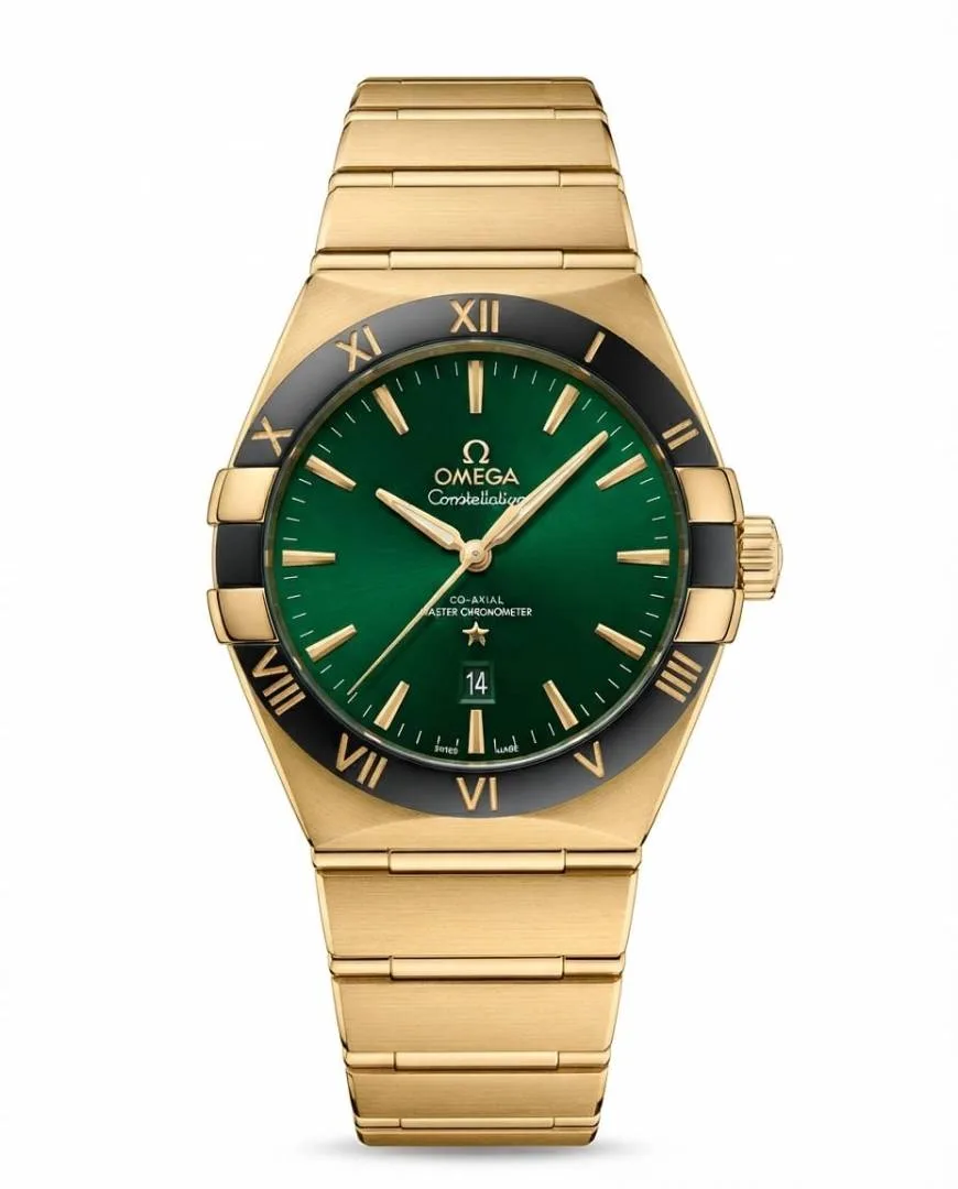Omegg_a Constellation Co-Axial Chornometer Gold Green Dial