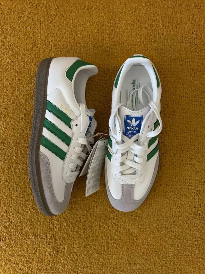 Adiddasamba White Green Men Leather Quality Fix