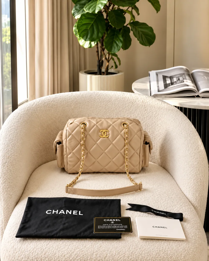 CHENNEL BOWLING QUILTED HANDBAG WITH BOX 6668
