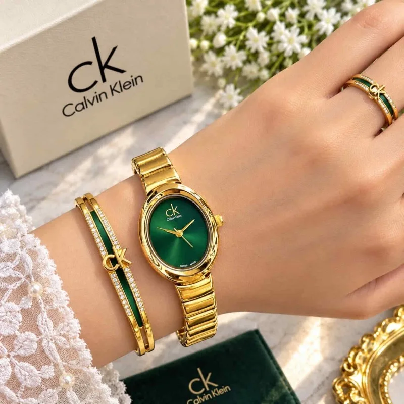 CALVIN KLINE_LADIES_GOLD-GREEN