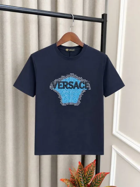 Versac_e Black Front Emboss Logo Premium Round Neck T-Shirt(1519)
