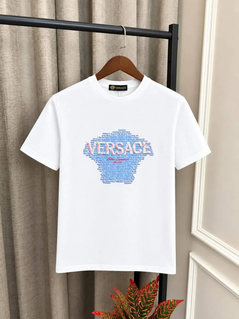 Versac_e White Front Emboss Logo Premium Round Neck T-Shirt(1515)