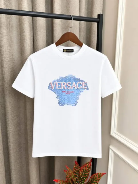 Versac_e White Front Emboss Logo Premium Round Neck T-Shirt(1515)