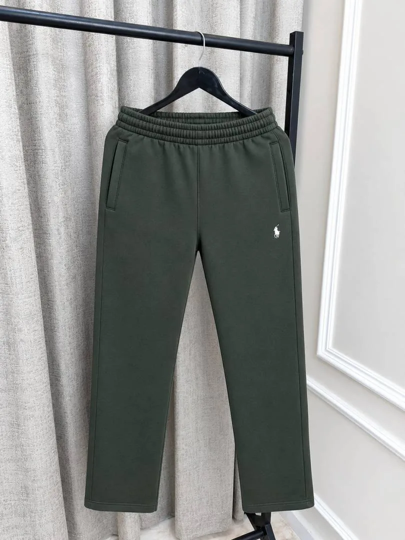 Ralp Lauren Olive Imported Embroidery Logo Super Premium Track Pant with Back Pocket(1521)